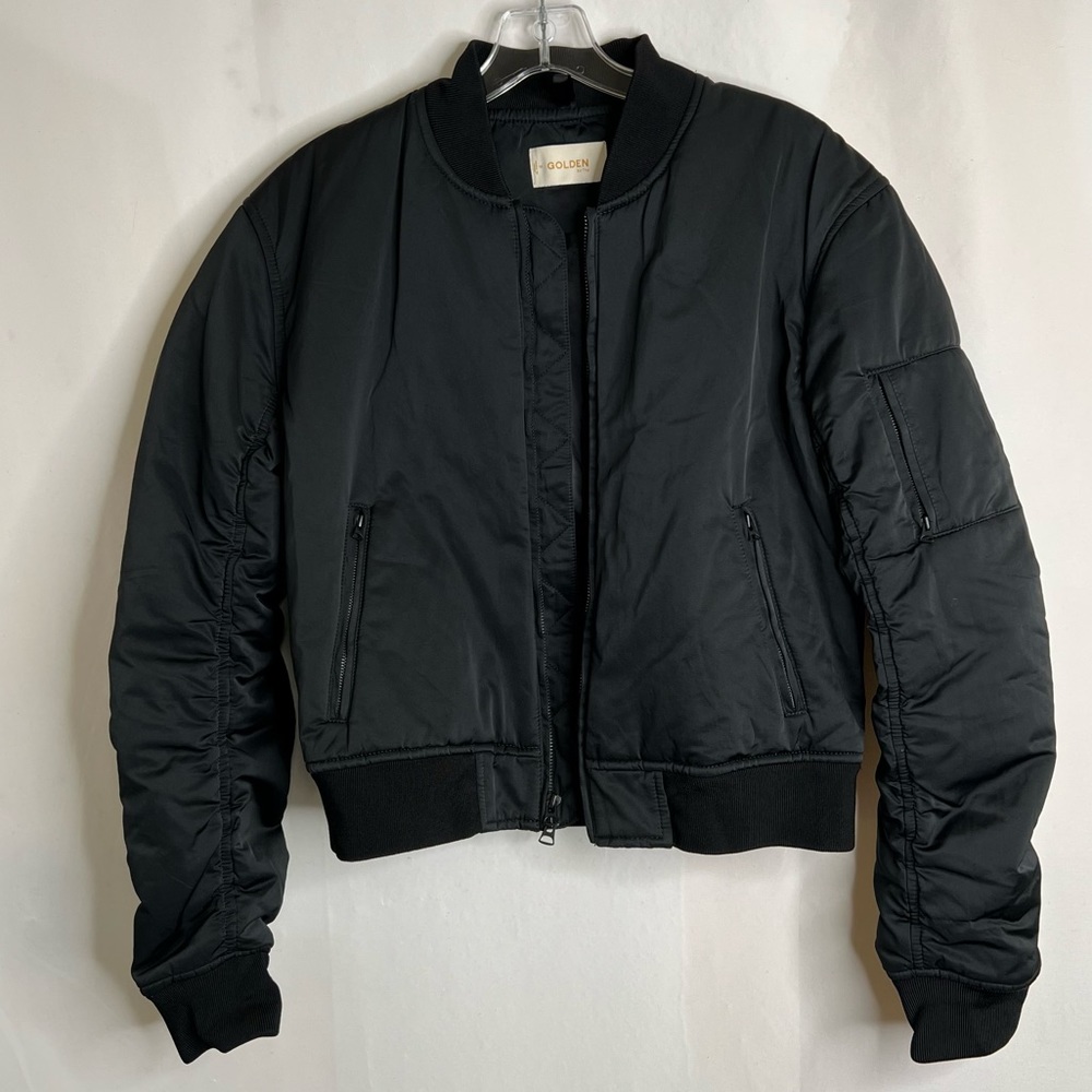 Aritzia TNA Golden Bomber Jacket Black Size Medium